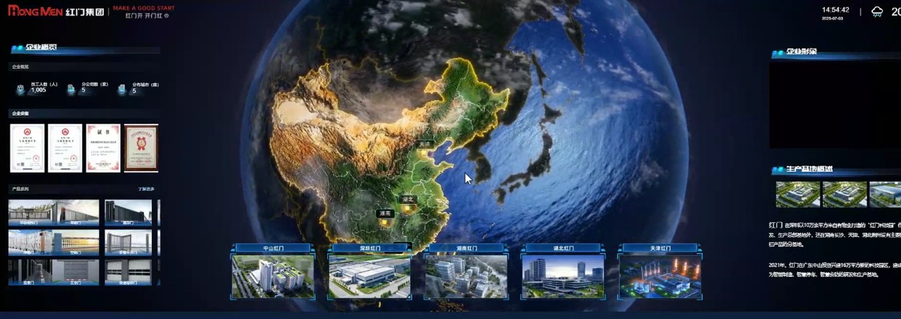 红门智能科技生产基地数字孪生平台 - 产品与基地